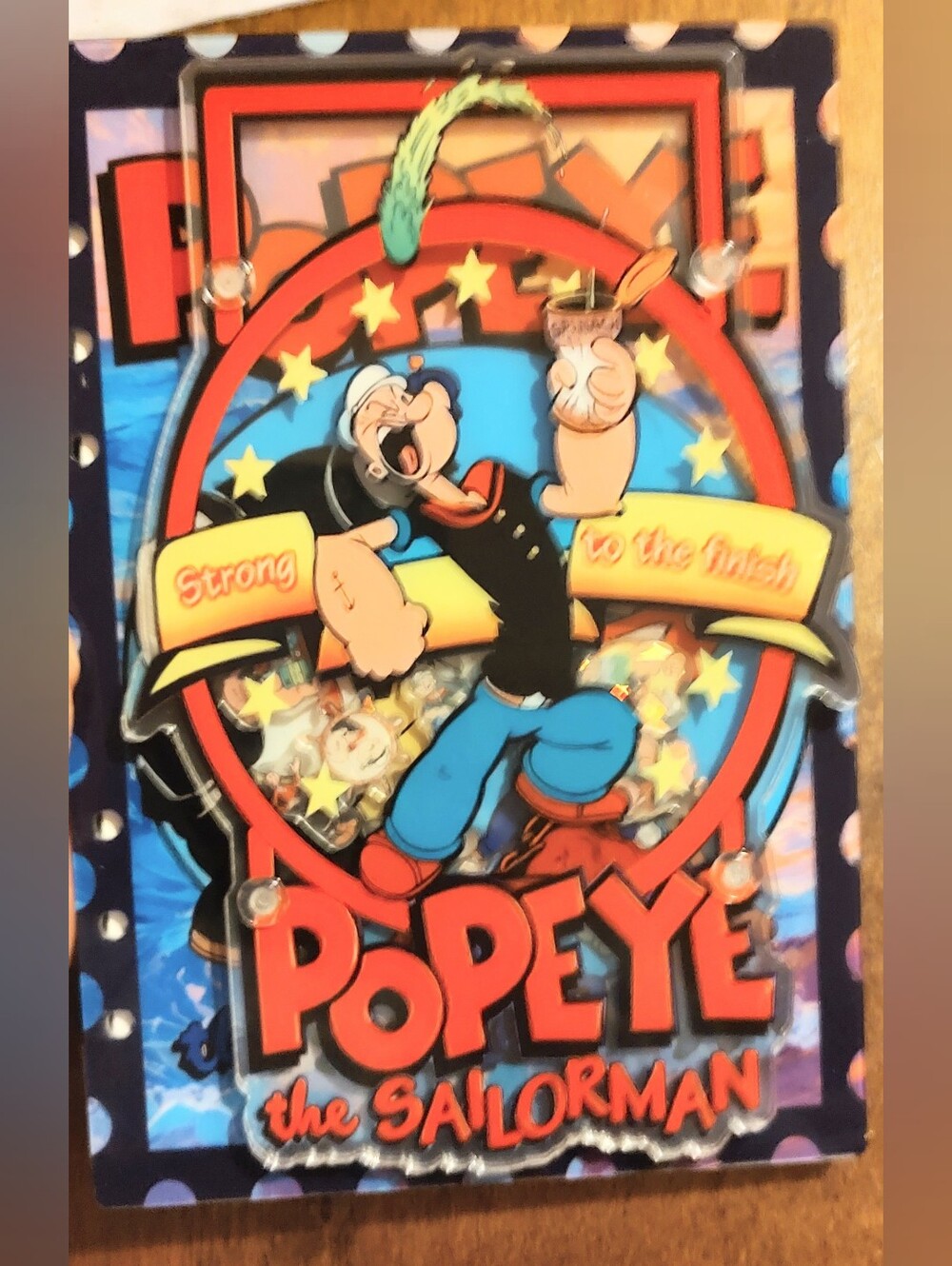 New! Popeye The Sailor Man Acrylic Shaker Notebook With Paper